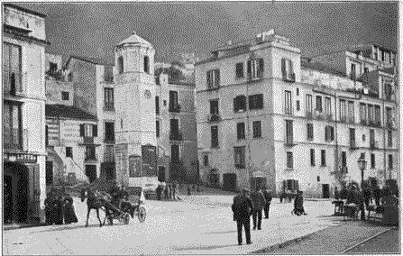 La Piazza del Mercato in una cartolina del 1908