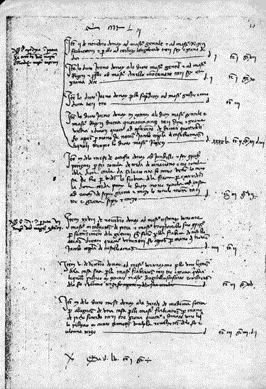 Una pagina dei conti
