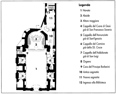 Pianta odierna della chiesa